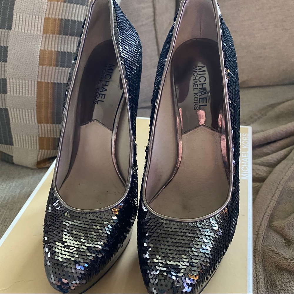 Michael Kors Sequin Heels, sz 7.5M